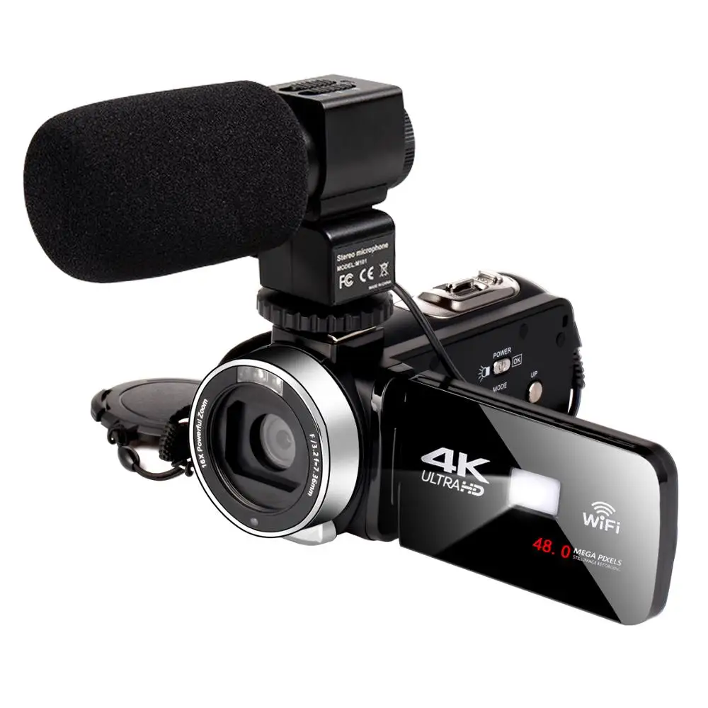 Видеокамера KOMERY Real WIFI 4K 48MP 18X Digital зум рекордер видеокамера с сенсорным экраном