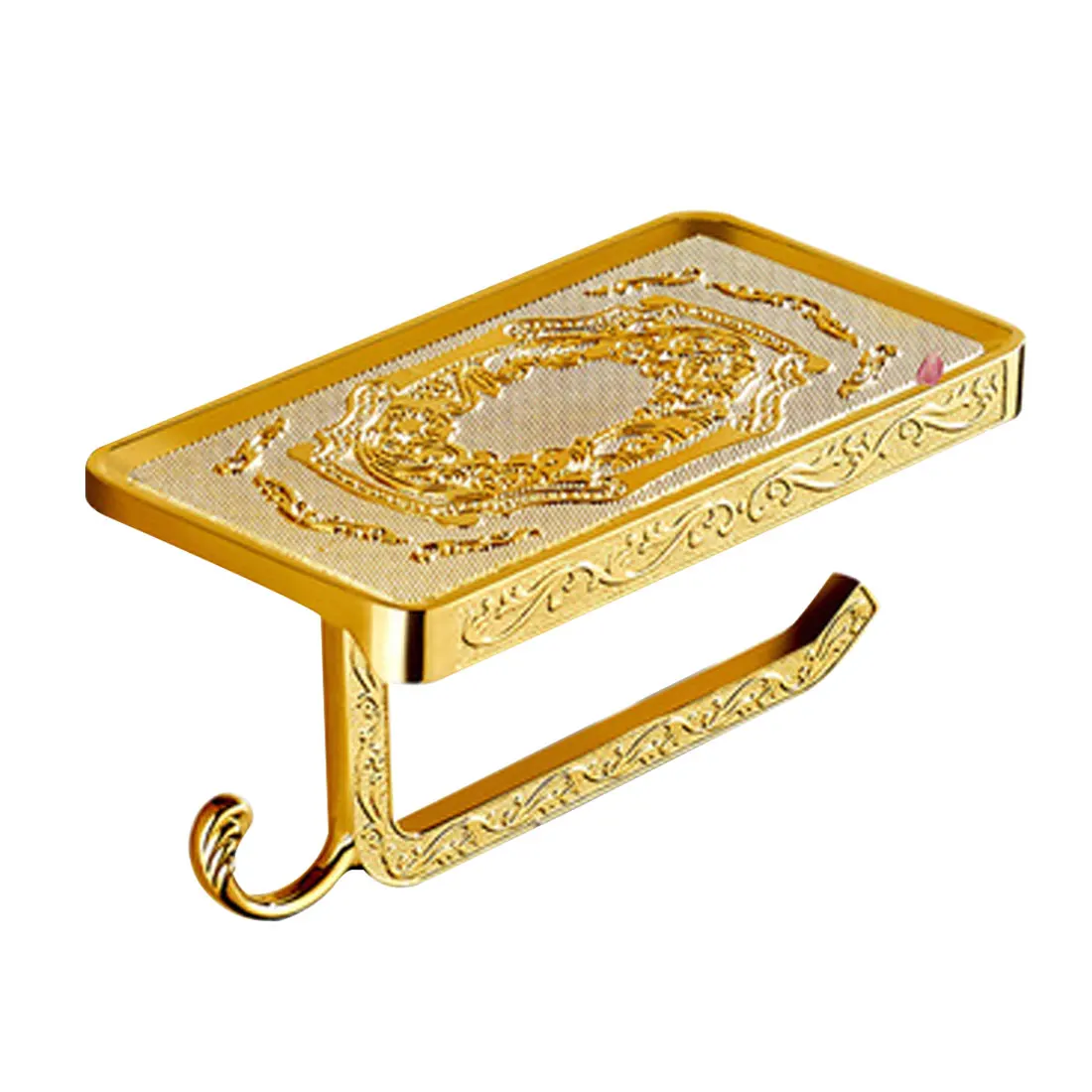 Bathroom Hardware Set White Paper Mobile Phone Holder Space Aluminum Antique Roll with Shelf Toilet Box Wall Mount | Дом и сад