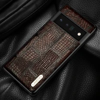 genuine cowhide leather phone case for google pixel 6 pro 6a 6 4 4a 5 5a 5g 360 full protective back cover armor