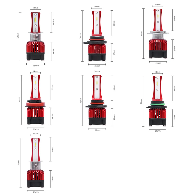 2 шт. светодиодный комплект преобразования 8000лм F6 Авто головной светильник лампы