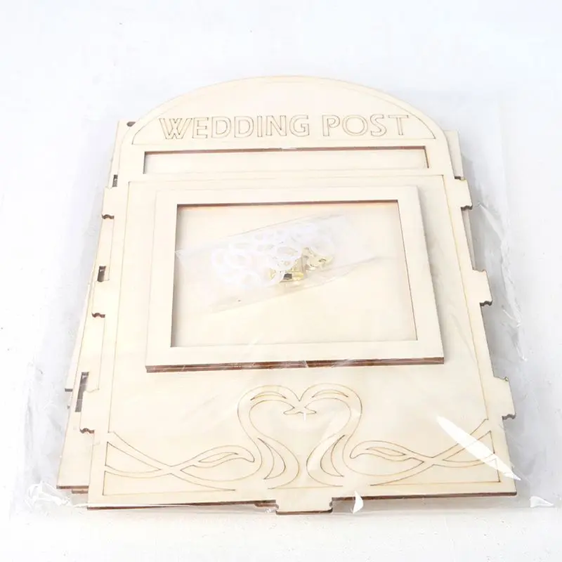 DIY деревянный Свадебный почтовый ящик с замком подарочная карта держатель для
