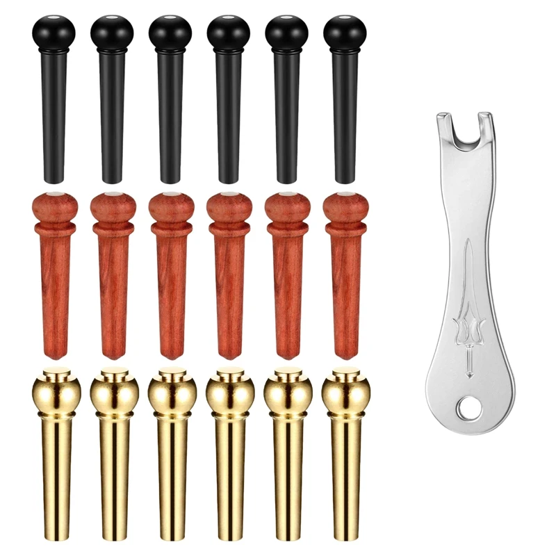

19Pcs Acoustic Guitar Bridge Pins Brass Guitar Bridge Pins Inlaid 3 mm Abalone Dot Pins Acoustic Bone Pins Bridge Puller