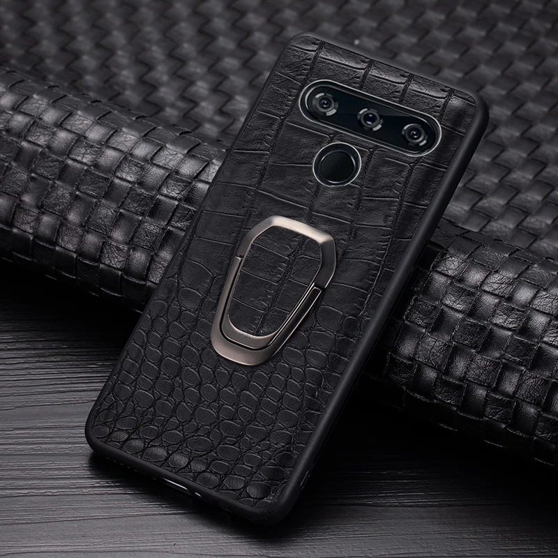 Чехол из искусственной кожи с крокодиловым узором для LG K50 Q60 мягкий силиконовый