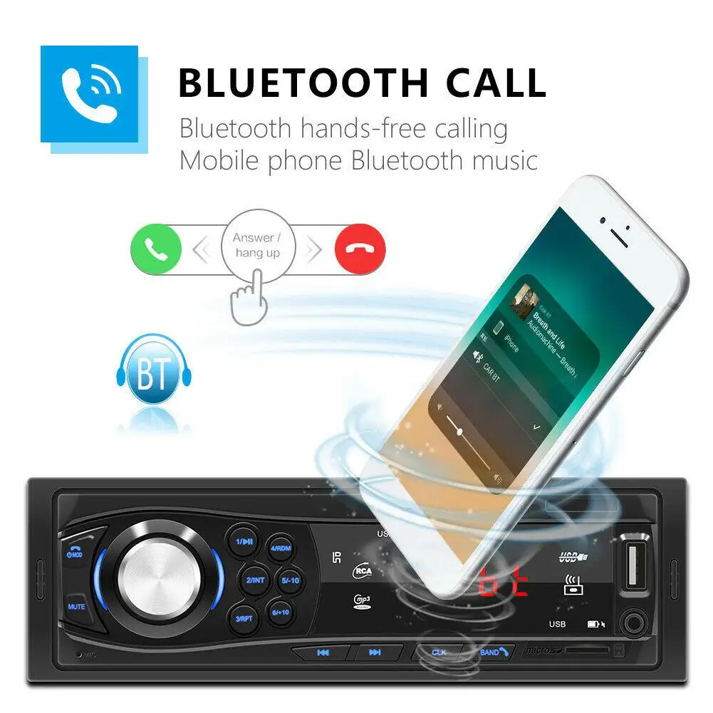 HiMISS 12V SWM-1028 1 DIN автомобильный стерео MP3-плеер радио AUX TF карта U диск головной
