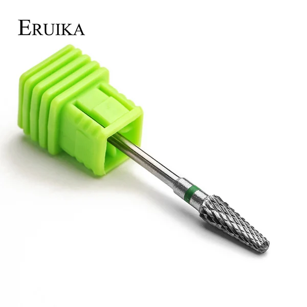 ERUIKA 1 шт. карбида Cuspidal фрез для маникюра/педикюра фреза аппарат для маникюра машина удаления Гель-лак для ногтей, Бур сверла аксессуары - Цвет: Green