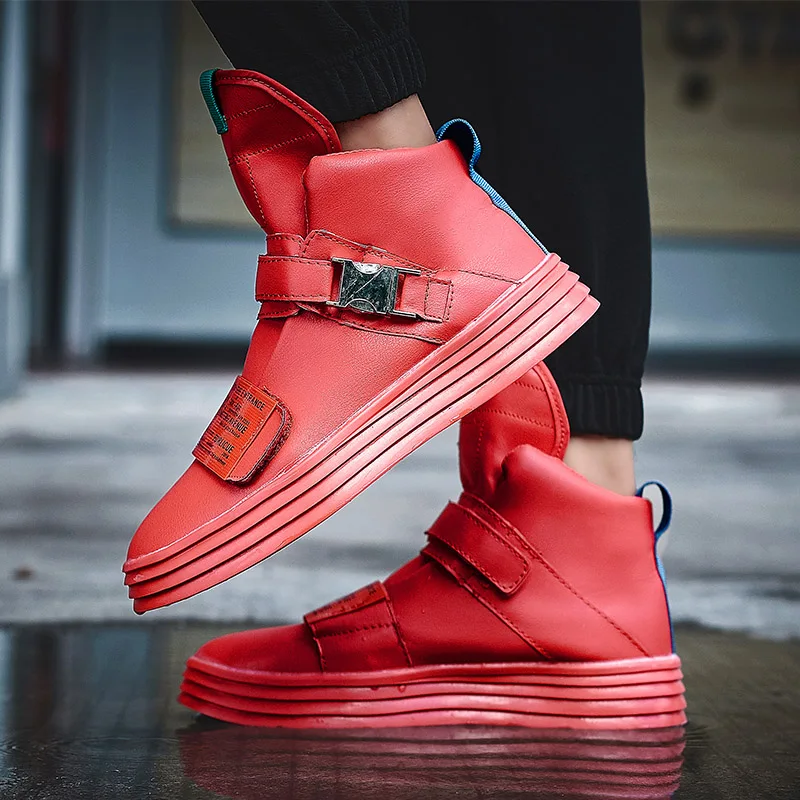 Autumn Winter Yellow Buckle High top Sneakers Men Superstar Comfort Shoes Casual Hip-hop Fashion zapatos hombre |