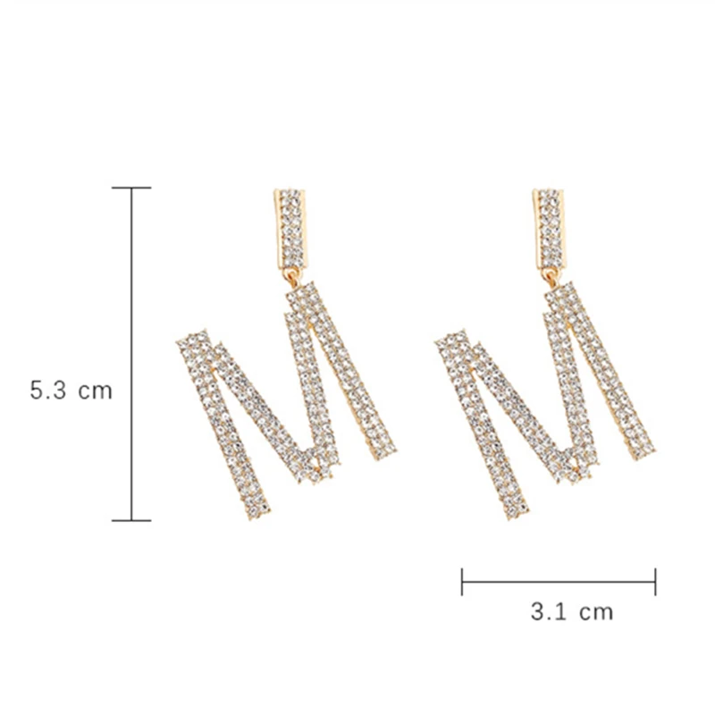

2020 Fashion Cute Initial Letter Earrings Exaggeration Earings Women Alphabet Fashion Jewellery s925