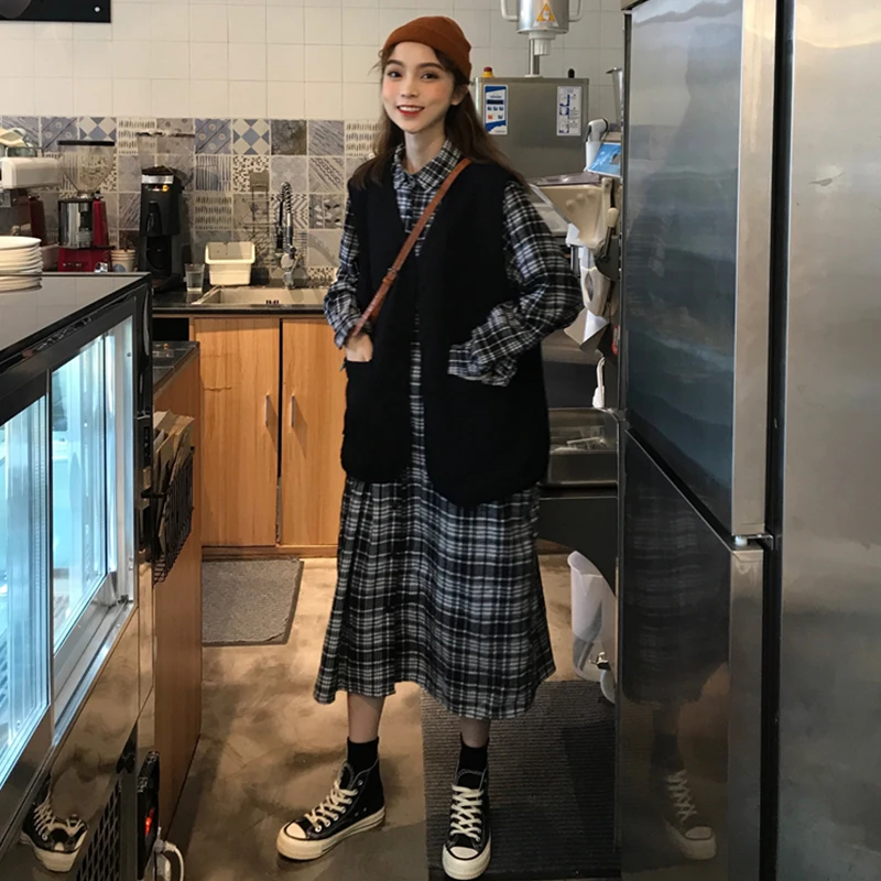 

Hong Kong Style Female Design Minority and Winter Lady Super Fairy Mori Long Autumn Suit Dress