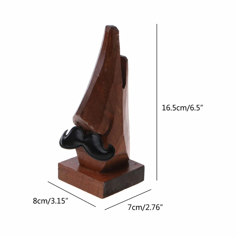 

Y1UE Wooden Nose Shaped Eyeglass Holder Wood Nose Sunglasses Spectacle Display Stand