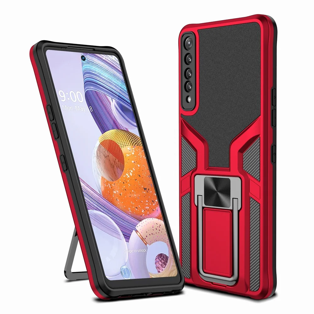 

Shockproof Capa for LG Stylo 7 Case for LG Stylo 7 5G Magnetic Car Holder Fold Kickstand Armor Case Soft TPU Bumper Back Cover