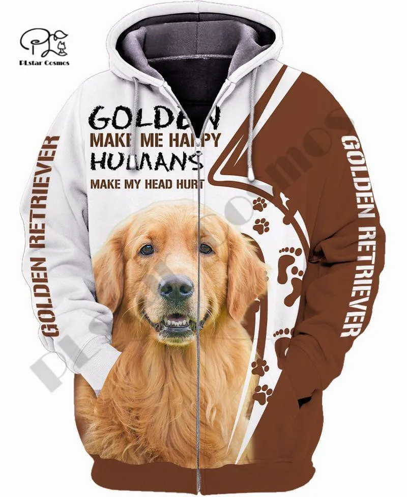 

PLstar Cosmos 3Dprint Newest Golden Retriever Dog Pet Harajuku Premium Streetwear Unisex Unique Casual Hoodies/Sweatshirt/Zip 8