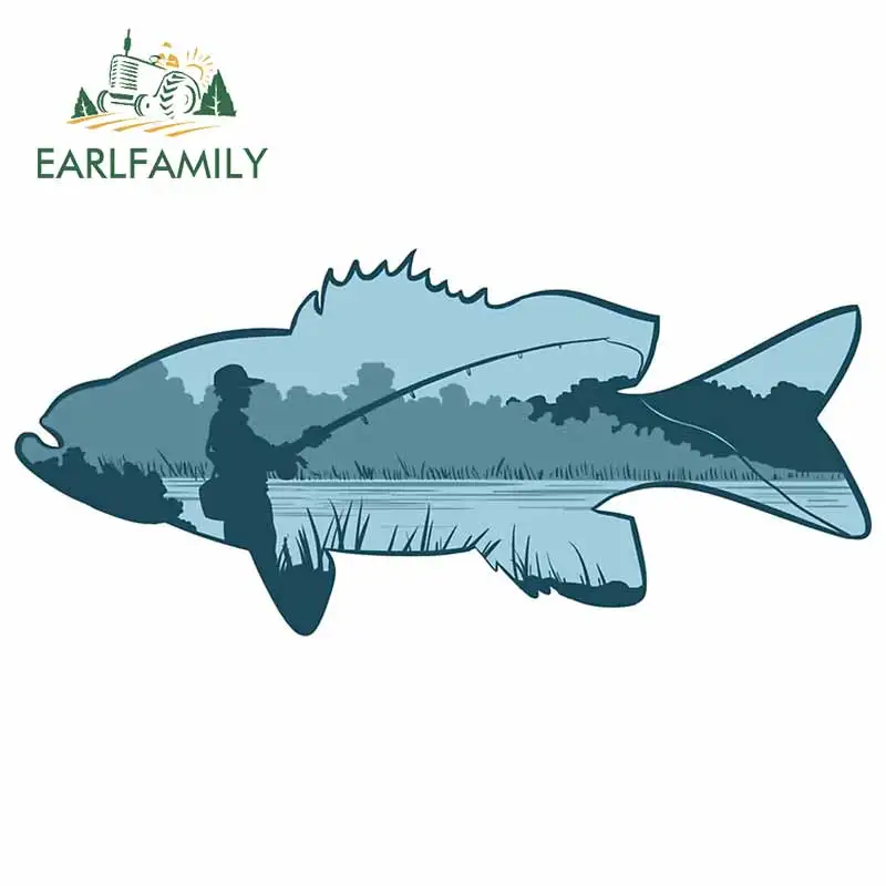 EARLFAMILY 13 см x 11 3 для рыбаков в форме рыбы персональные виниловые наклейки на машину