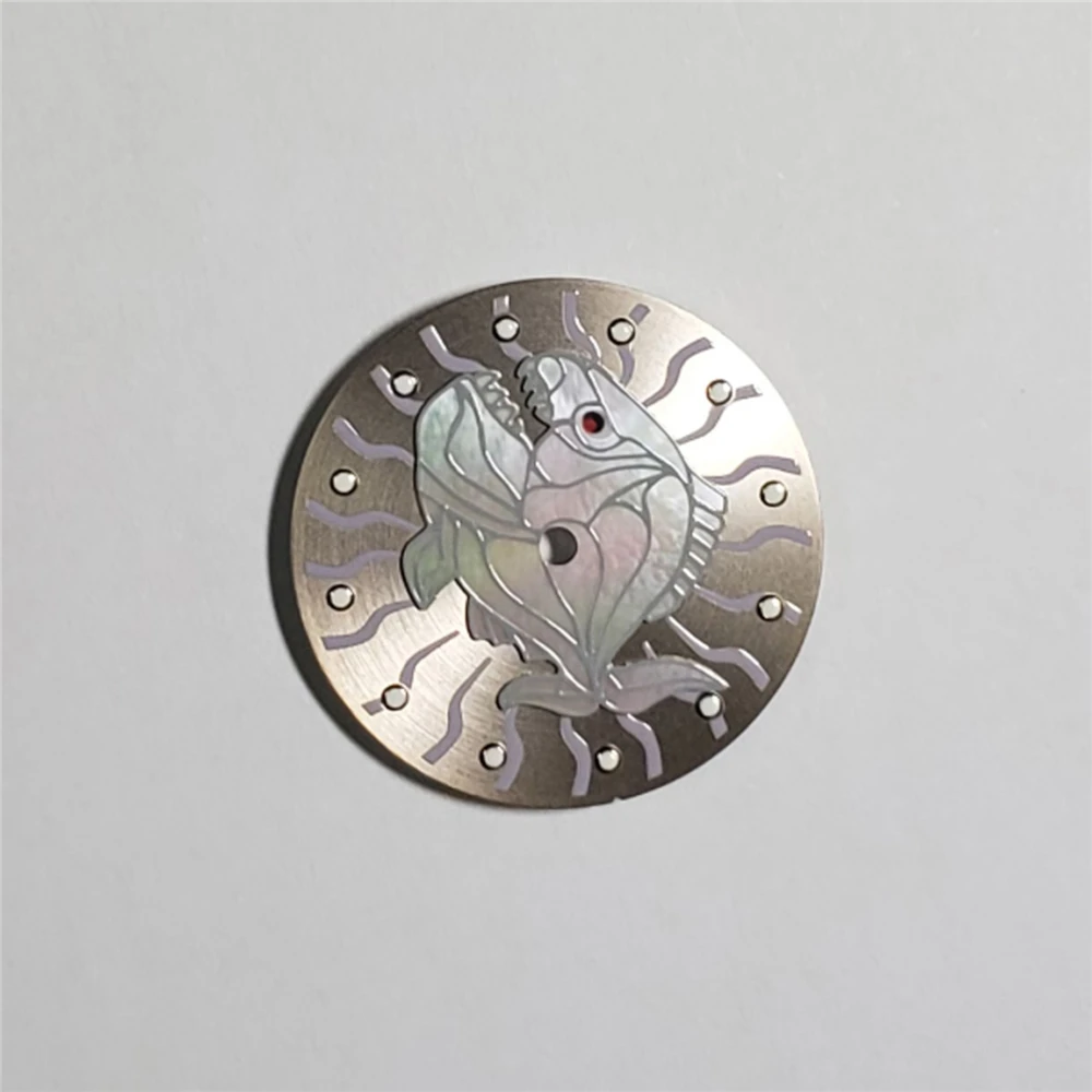 28.5MM Fish Dial for NH35 NH36 8215 821A Watch Movement Cartoon Luminous Part