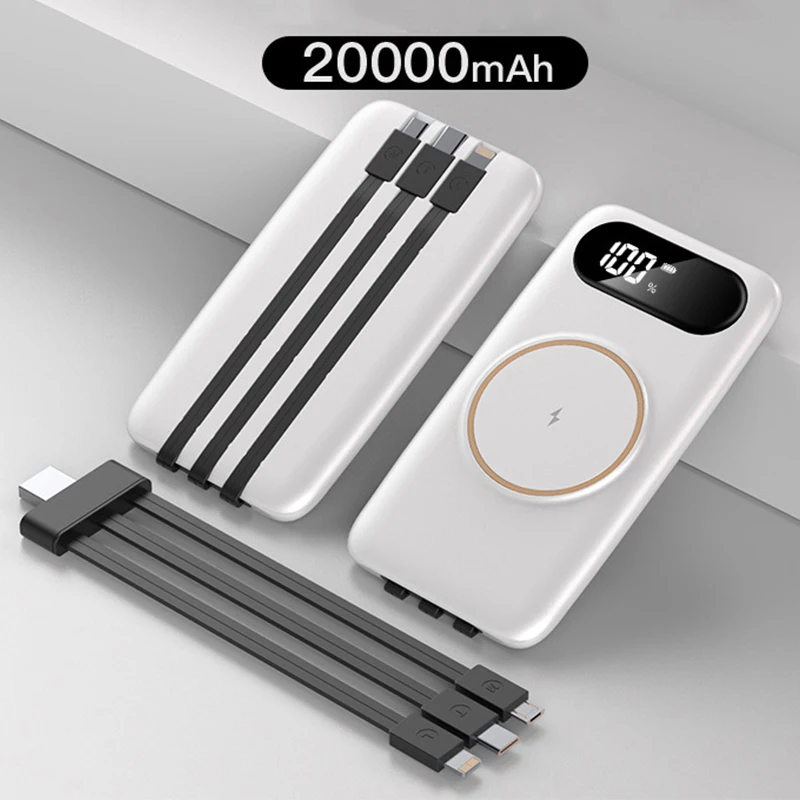 

Wireless Power Bank 20000mAh Portable Charger 10W Wireless Fast Charging Powerbank for iPhone 12Pro Max Samsung Xiaomi Poverbank