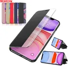 Умный кожаный чехол-книжка для iPhone 11 Pro XS Max XR X 10 8 7 6 6S Plus 7Plus 8Plus 6Plus SE 2020