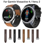 Ремешок силиконовый и кожаный для наручных часов, популярный браслет для смарт-часов Garmin benz 2 Vivoactive 4 Fenix Chronos, 22 мм