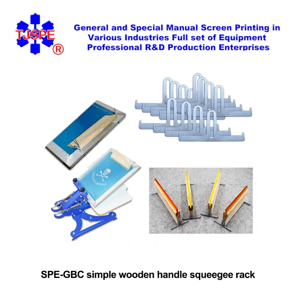

SPE-GBC simple wooden handle squeegee rack , screen printing squeegee holder