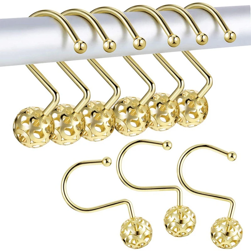 

Занавески для душа, кольца, крючки для душевой занавески, декоративные S крючки для душевой, набор из 12