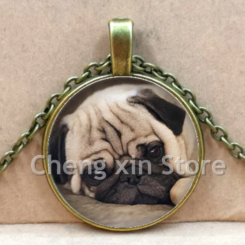 Новое стеклянное круглое подвесное украшение с изображением пса породы мопс - лучший подарок для любителей.