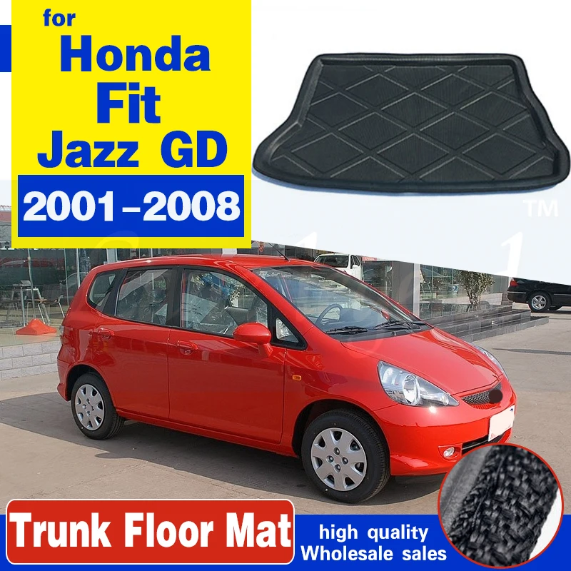 Car Rear Boot Cargo Liner Tray For Honda Fit Jazz GD 2001 - 2008 Hatchback Trunk Luggage Floor Mats Carpets Pad 2007 2006 2005
