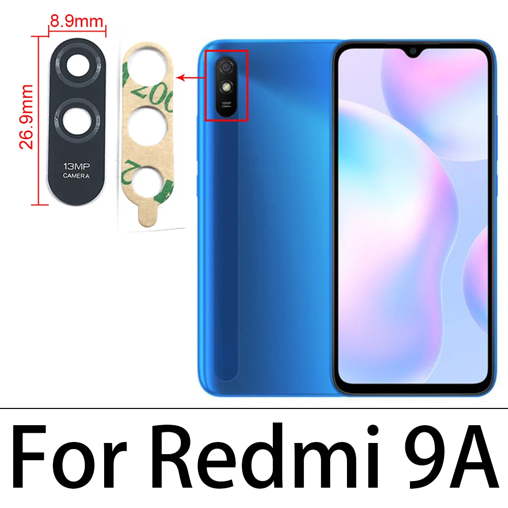 Стеклянный объектив задней камеры 2 шт./лот для фотоаппарата Redmi Note 9S 9 10 8 Pro 9A 9C 10s Φ