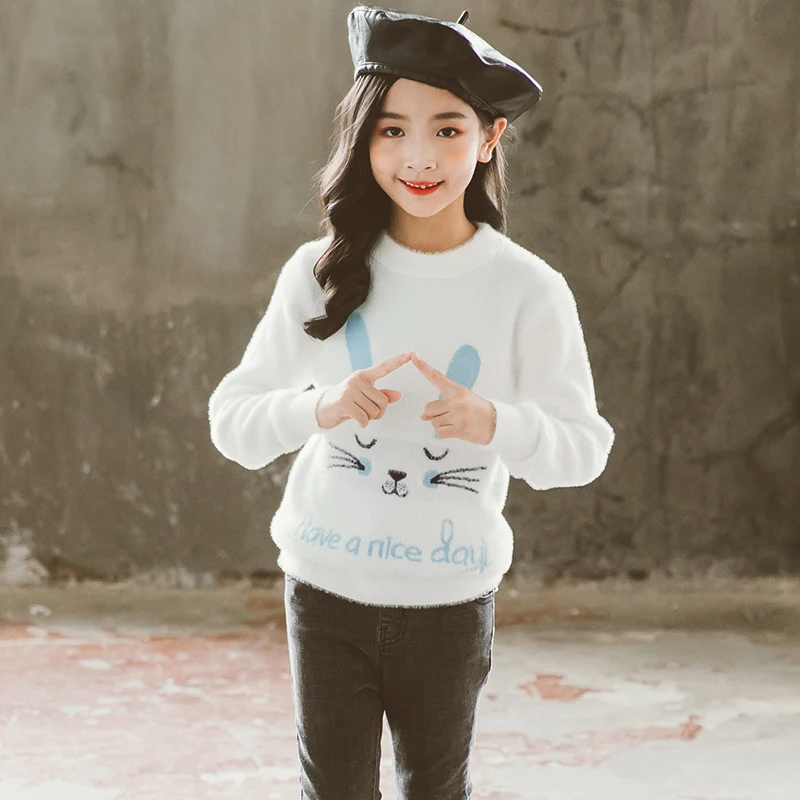 

Children Sweaters Autumn Fall Winter Soft Warm Baby Girls Clothes Top Pullover Outfits Teenagers Knitwear