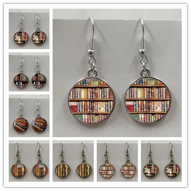 Новые ностальгические книги серьги с фотографией ювелирные изделия для пары