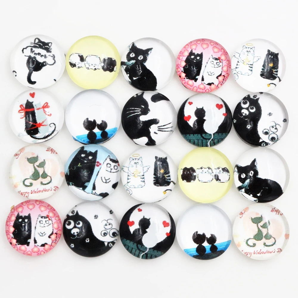 50 шт./лот 12 мм фото стекло Кабошоны Смешанные цвета кабошоны для браслета серьги