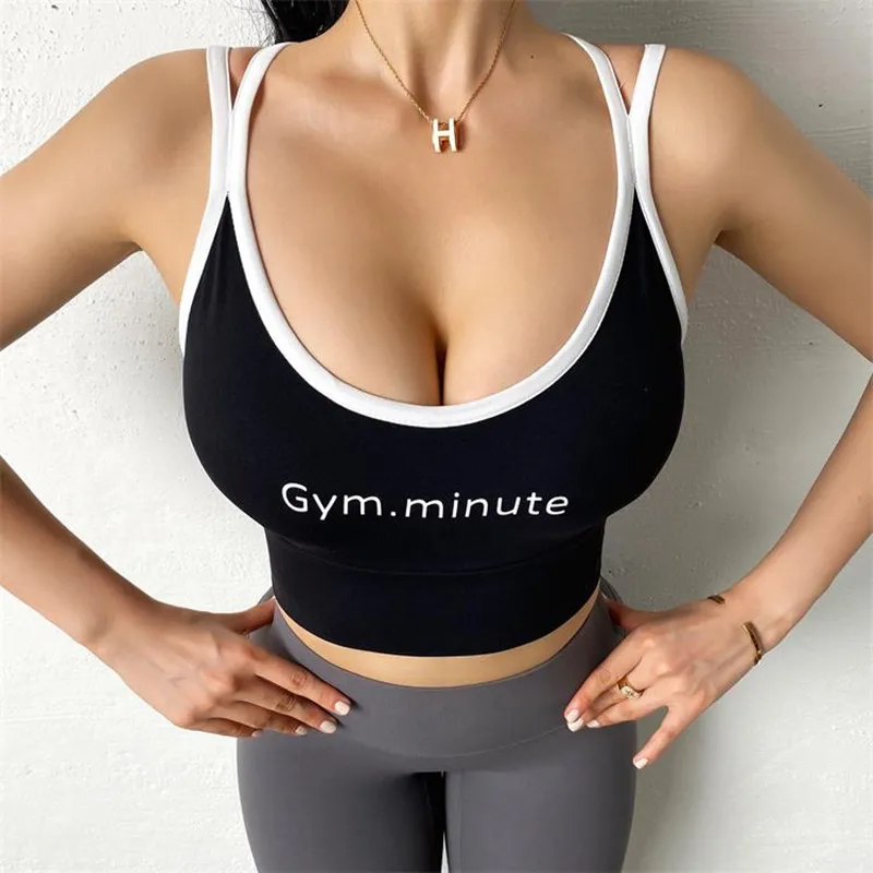 

Women's yoga tops, beautiful backs, high-strength shockproof bra, breathable vest, gym sports quick-drying running U-neck