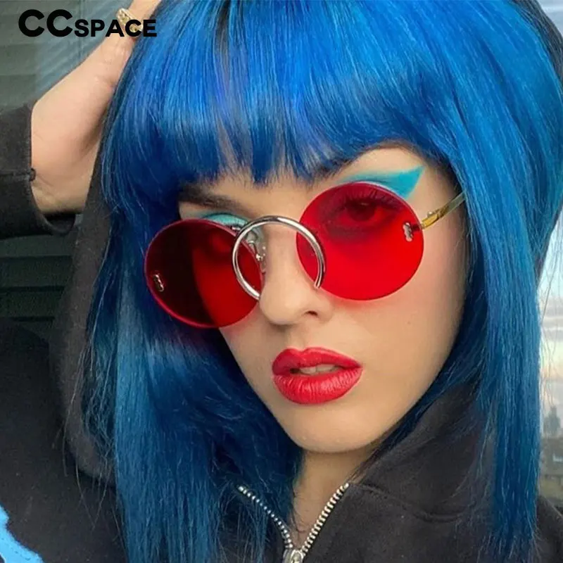 49258 Круглые Солнцезащитные очки без оправы для мужчин и женщин Модные Оттенки UV400