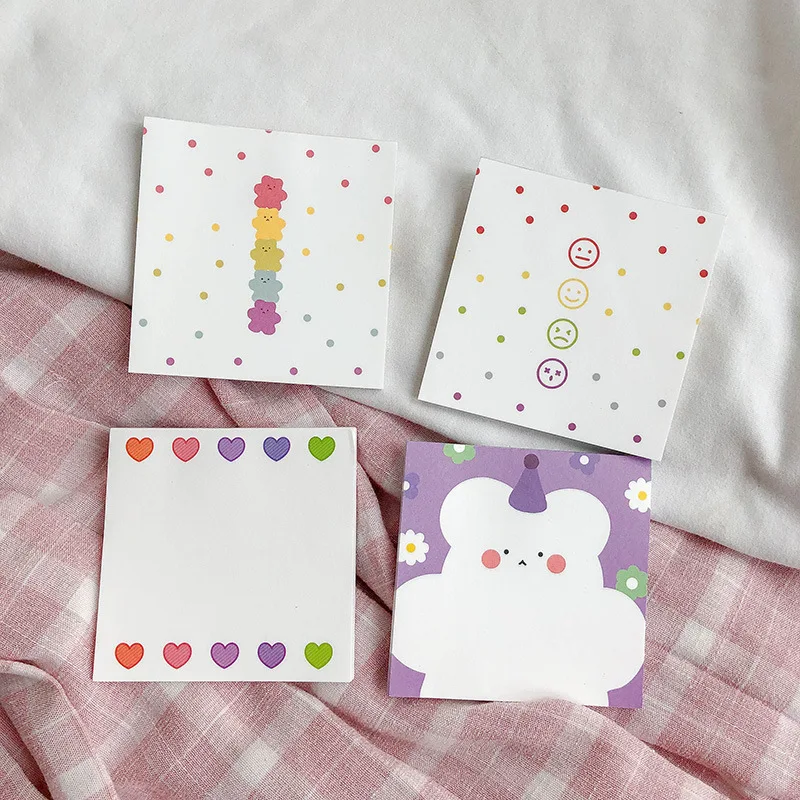 SIXONE 50 листов Ins Floret Candy Bear записная книжка с милыми мультяшными нотами портативная карманная книга слов канцелярские принадлежности kawaii блокнот для заметок
