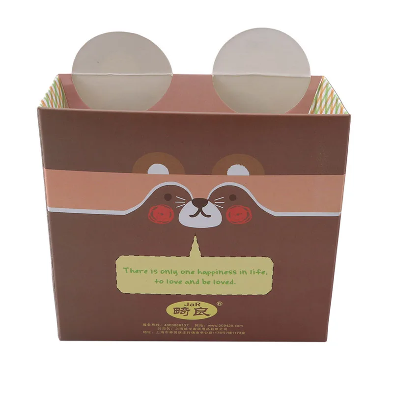 Милый медведь бумажная настольная Коробка органайзер DIY подставка для ручек и