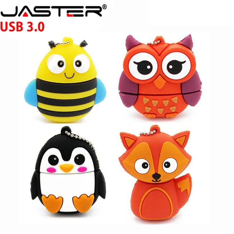 USB 3 0 флеш накопитель JASTER в виде пингвина совы лисы 4 ГБ 8 16 32 ГБ|USB флэш-накопители| |