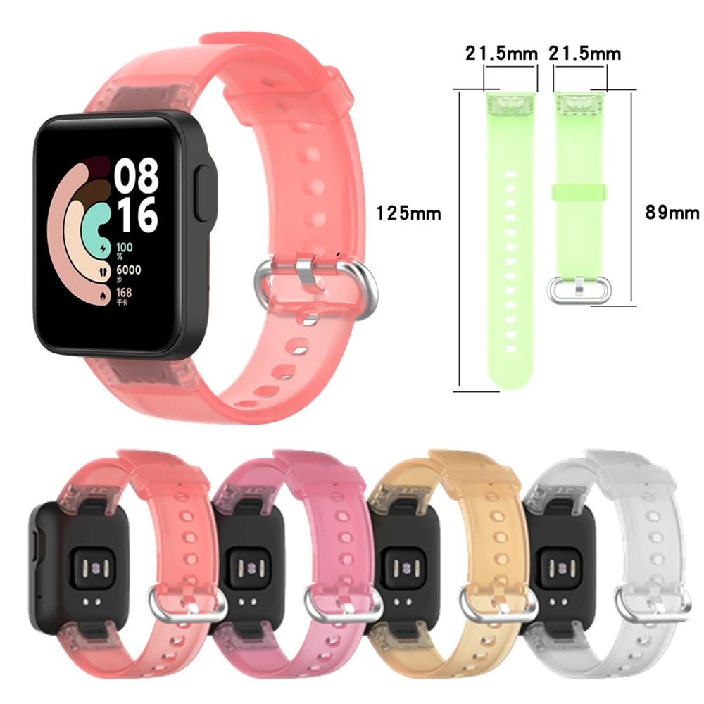 

For Xiaomi Mi Watch Lite Smart Watch Replacement Watchband Bracelet Popest Clear Strap For Redmi Watch Transparent Wrist Straps