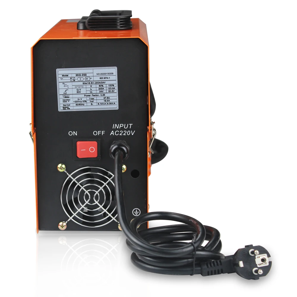 Мини MIG 200 AC220V 50/60Hz миг ММА Gasless сварочный аппарат без газа подходит 1 0 мм