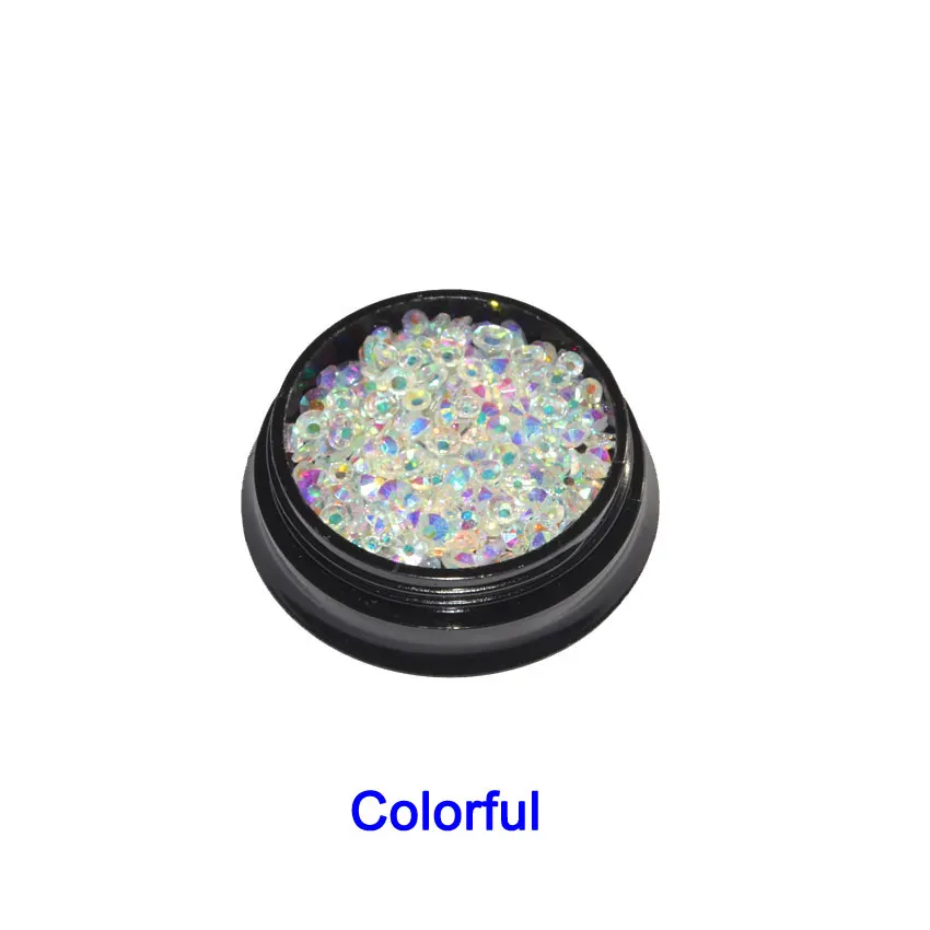 Colorful 1 коробка Стразы для ногтей плоские стеклянные кристаллы 350 шт смешанный размер Charm очаровательные драгоценные камни декорации аксессуары для ногтей аксессуары - Цвет: Colorful