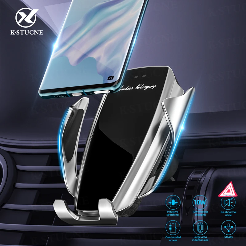 Автомобильное беспроводное зарядное устройство для iPhone XS Max XR X 8 Samsung S9 S8 S10