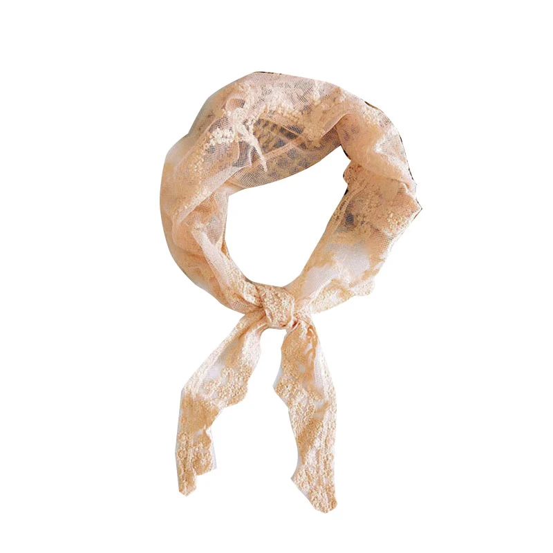 Прозрачный цветочный платок простой треугольный шарф сплошной цвет кружевные