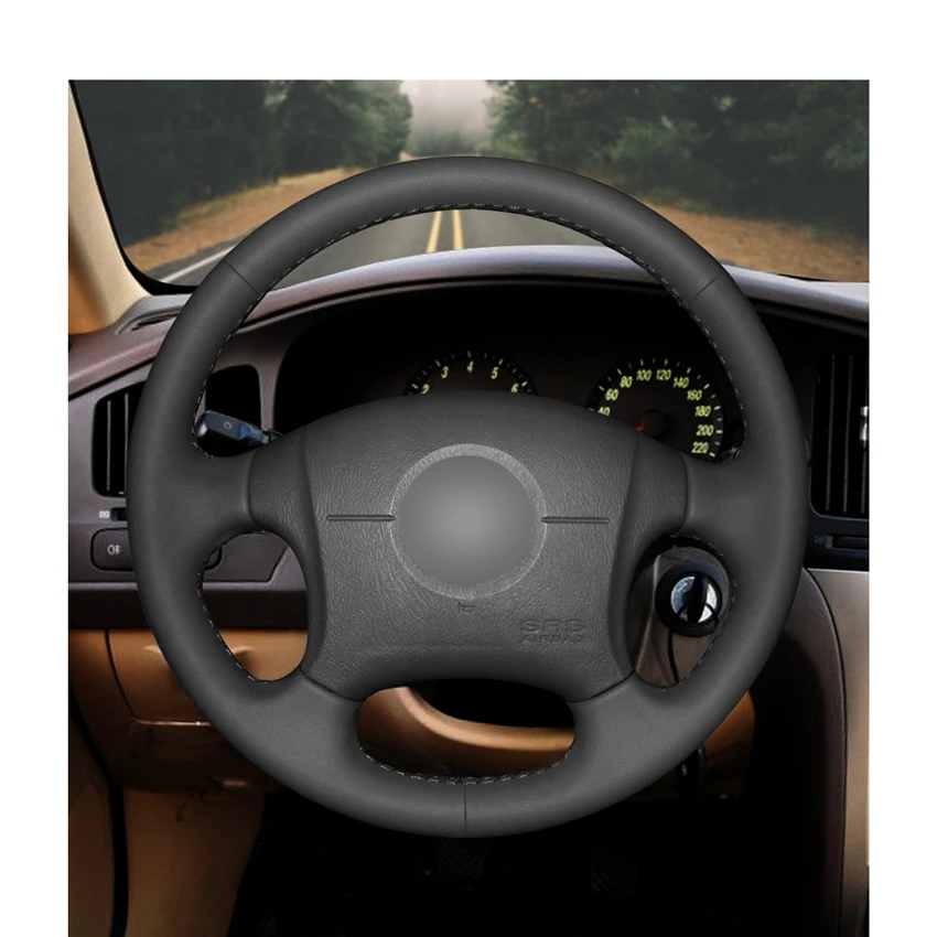 Черная искусственная кожа PU чехол рулевого колеса автомобиля для Hyundai Elantra 2001 2002