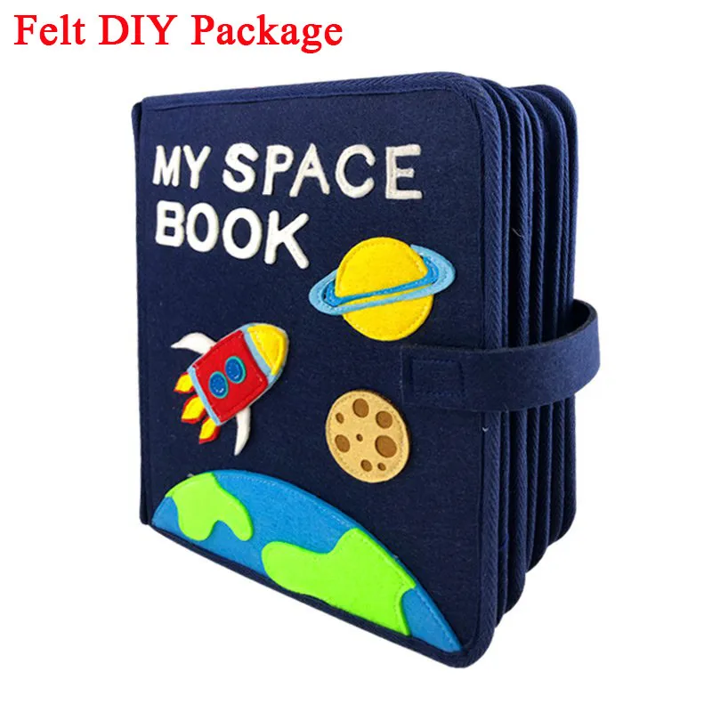 Material Package DIY Войлок моя космическая книга Монтессори детский раннее образование Тихая книга 21X25 см мама шитье картина Книга ручной работы детская книга наборы для ремесла - Цвет: Material Package
