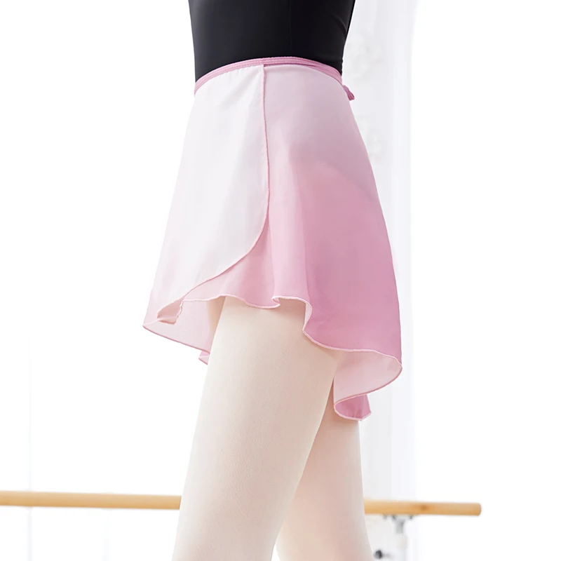 

Ballet Skirt Dance Ombre Women Gradient Dance Chiffon Skirt Ballet Dance Costumes Adult Tie Up Mini Short Dress For Dancing