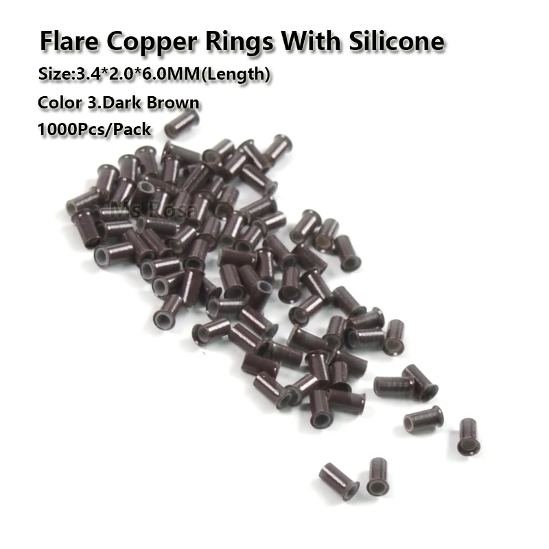 

Flare Silicone Copper Micro Links 3.4*2.0*6.0MM Micro Ring Beads Micro Link Hair Ring Silicone Copper Flare Beads