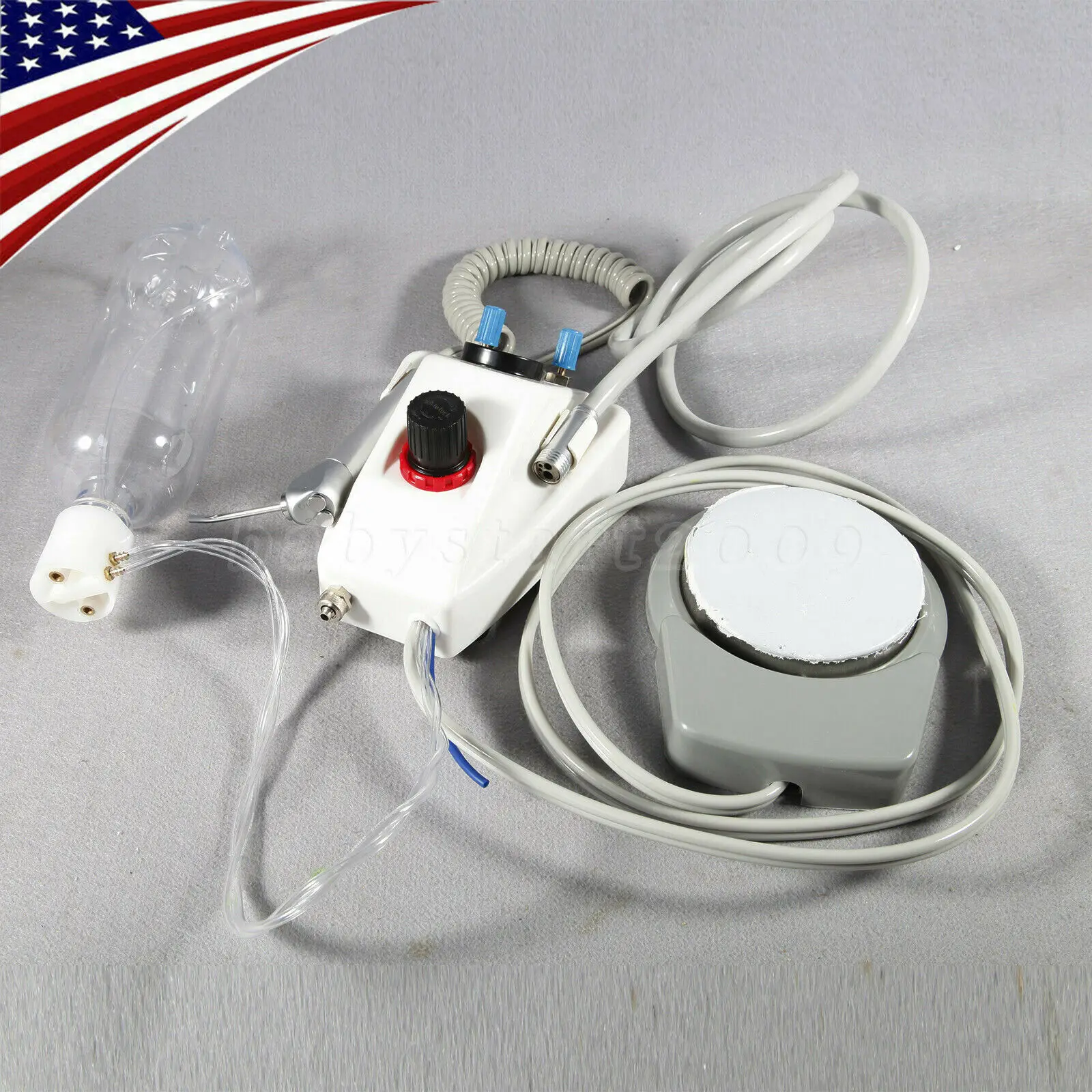 Портативный стоматологический воздушный турбинный агрегат в работе с воздушным