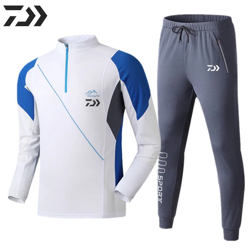 

Daiwa Outdoor Quick-drying Fishing Suit Men Summer Thin Sports T-shirt Breathable Stretch Long Fishing Pants Fishing Clothing