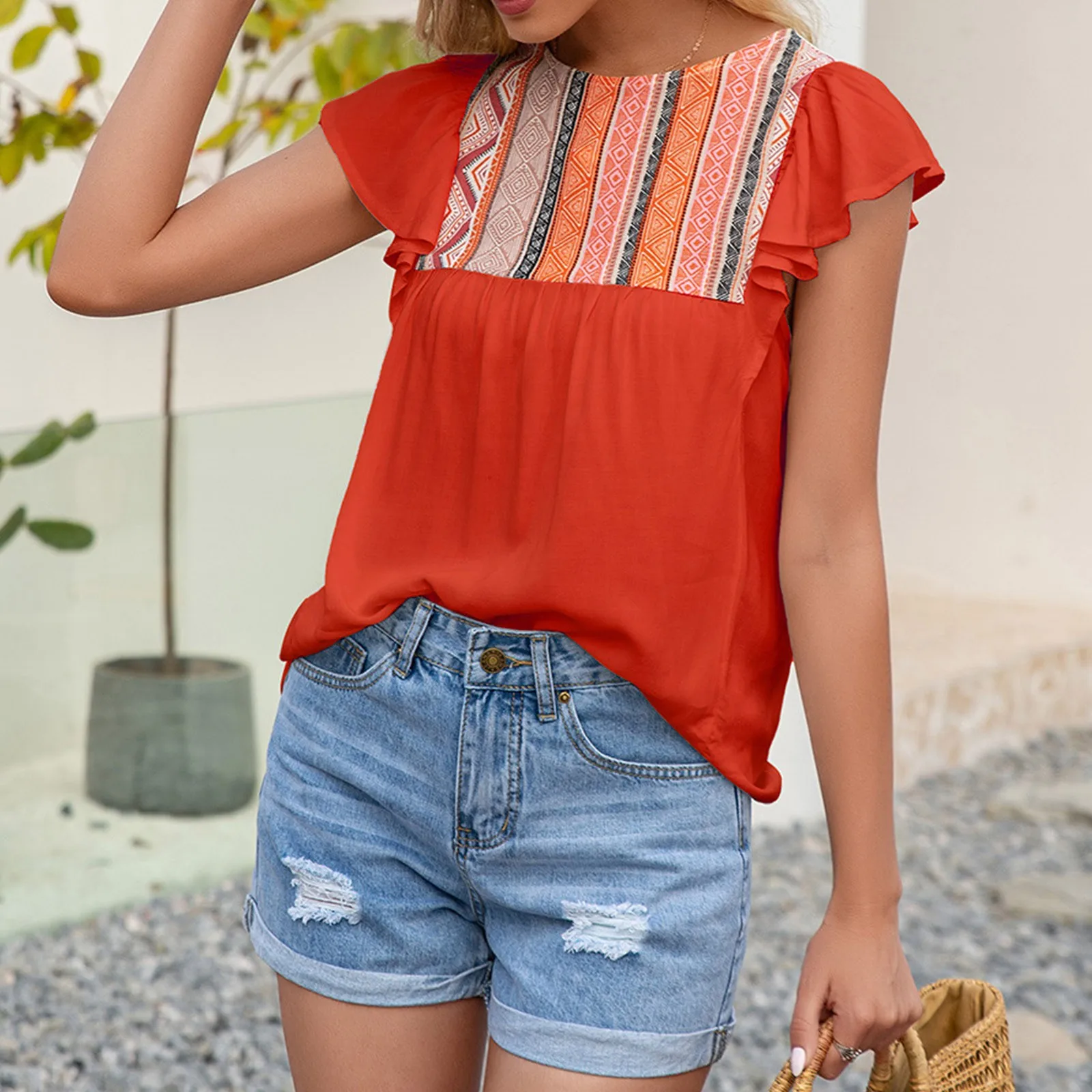 

Summer Casual Tee Short Sleeve Women T-Shirts Flower Print Tops Plus Size Top Pullover Female Round Neck Loose T-Shirt