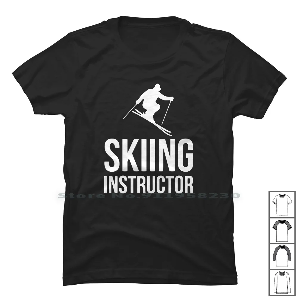 

Skiing Instructor T Shirt 100% Cotton Instructor Symbol Slogan Logan Tage Logo Joke Food Ski Age St Ny