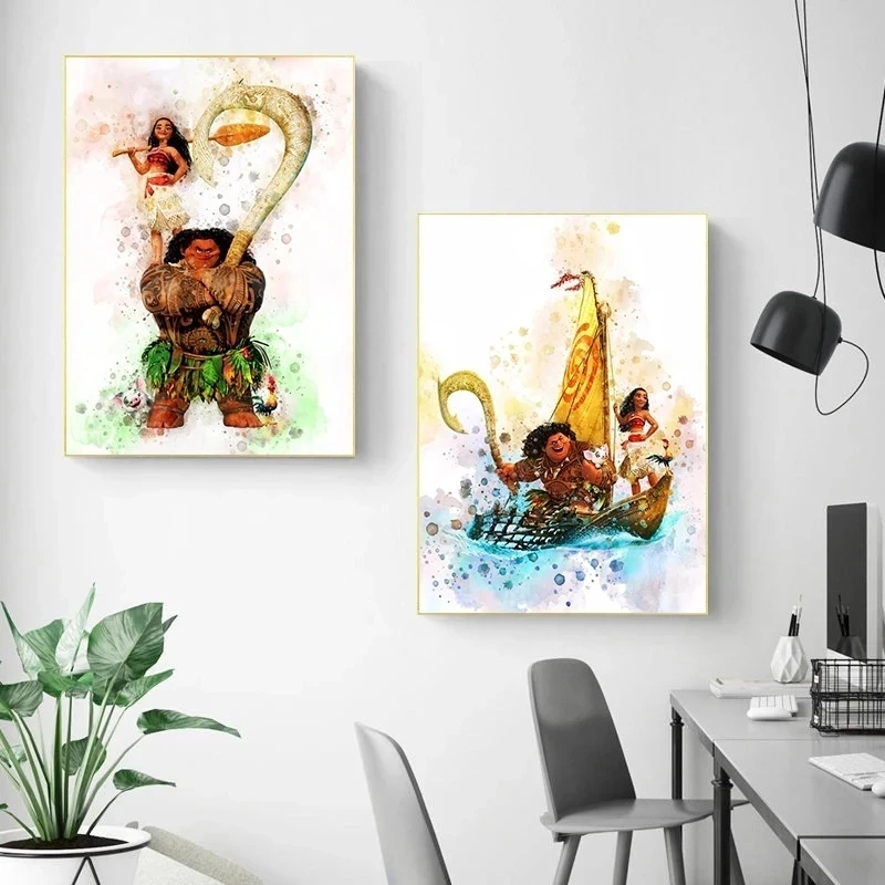 Модульные картины Disney Моана украшение для дома Maui Pua Hei TeFiti настенное искусство