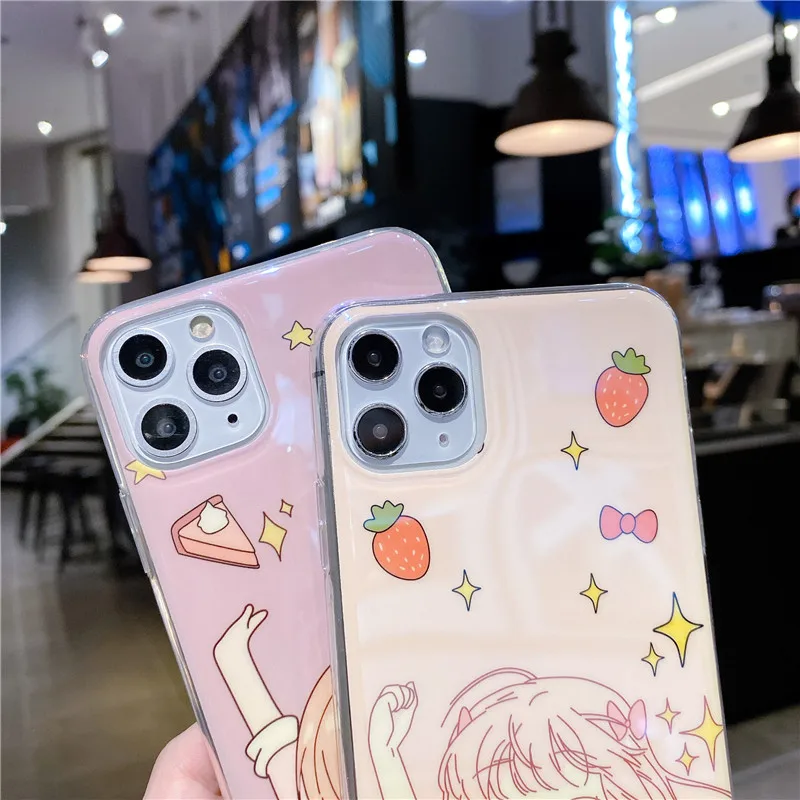 Милый чехол для телефона с клубничкой iPhone 11Pro XS Max X XR 6 6S 8 7 plus Blu ray мягкий