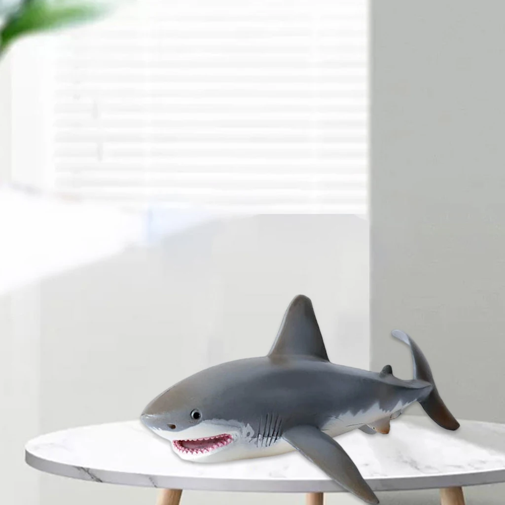 

Simulation 1Piece Plastic Sea Life Animal Model Great White Shark Figurine