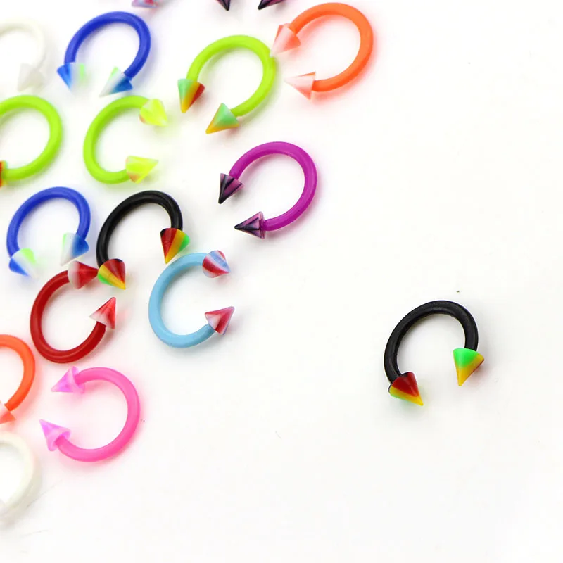 20 шт./компл. модное Смешанное цветное медицинское акриловое кольцо для носа